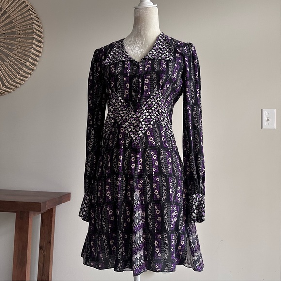 Anna Sui Silk Mini Dress - Picture 2 of 10